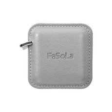 FaSoLa 簡約Mini隨身PU量尺 自動伸縮捲尺 一鍵自動卡位, 1個, 方形-灰色