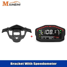 오토바이 디지털 대시 패널 LCD 속도계 주행 거리계 140000 스즈키 용 가와사키 Yamaha Honda 홀더가있는 r, 02 Meter and Bracket