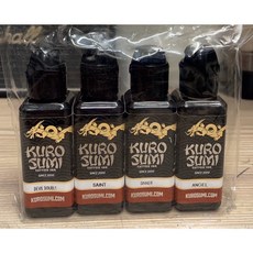 KUROSUMI 彫漆墨黑 張波套裝 黑灰漸層套裝組 寫實傳統紋身, 1個, 彫漆1.5oz*4色黑灰popo套裝, 黑灰