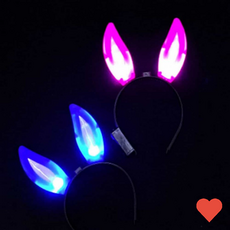 파티용 야광 공연 머리띠 할로윈 토끼 생일 파티, 2LED머리띠-캣-랜덤, 2LED머리띠-캣-랜덤, 1개