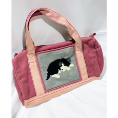 泡泡喵拼布針織手工狗拼布包 - 鑰匙/錢包/外出手提包 - Le Baobab貓咪拼布, 展示紅紫色（應可以洗淨）, 1個