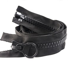 衣服拉鍊 服裝輔料 拉鍊條 8號樹脂粗齒塑料拉鏈衣服前門襟拉鏈條可過檢拉鎖外套帳篷紅利, 黑色90厘米, 1個