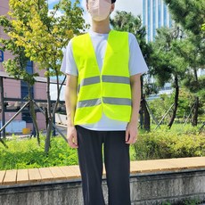 안전 배달 작업 공사현장 야광조끼(형광색), 1개