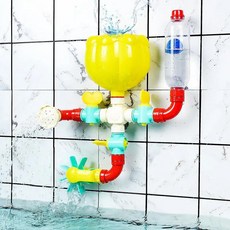 QWZ 새로운 DIY 몬테소리 어린이 목욕 장난감 물 스프레이 회전 워터 제트 게임 목욕 장난감 1~4세 아기 어린이 선물, 1세트, 상자 없이 3IN1
