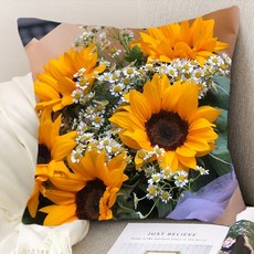 해바라기 풍수 양면소파쿠션 솜포함 선플라워 들판 노을 행운 부귀 금전운 가져다주는 부모님 생신선물 홈 인테리어 카페 다방 거실 등받이쿠션 최신상, 해바라기 사각형 쿠션(솜포함)02