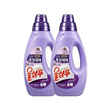 애경 울샴푸 퍼플라일락 용기x2 대용량 자취 빨래 재구매 얼룩제거 산뜻 깨끗 헬스장, 1L, 1세트