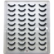 3D 인공 밍크 인조 속눈썹 두껍고 푹신한 20쌍은 아이 메이크업과 미용에 재사용 가능합니다., 24 20pairs-H75