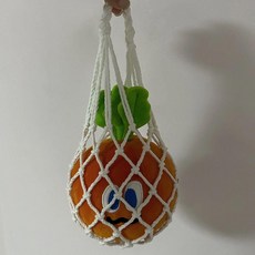 手工編織網兜杯套 便攜式水杯奶茶咖啡杯袋 可掛式手提環保杯套, 1個, 白色單耳杯套, N/A