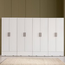 국내제작 직접배송 키높이 레인 서랍형 3240mm 장롱 드레스룸 신혼가구 옷장 이불장, 화이트