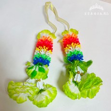 泰國花圈 花環 供奉花圈 供花供品 七色花 四面佛花圈 象神古曼愛神 皇家泰國宗教用品, 繽紛綠