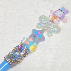 볼펜꾸미기 캐릭터 수제 볼펜 완제품 4종, 1개, 블루펜 래빗