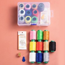手工針線針線盒家用高質量針線包套裝203粗線套裝縫紉線牛仔線包縫衣線盒, 1件, 簡裝款針線盒1套:如图