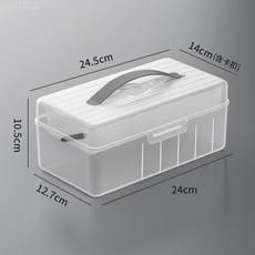 數據線收納盒翻蓋桌面手機充電線耳機分格理線器防塵抽屜整理神器, 透明白, 1個