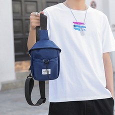남성 크로스백 슬링백 옆으로매는가방 메신저백, 블루, 1개
