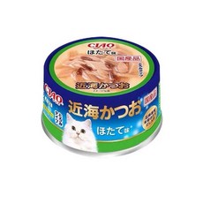 CIAO 罐頭 近海罐，嚴選新鮮魚獲，Omega-3呵護毛髮，無添加安心美味, 85g, 1個, A-93 近海罐 鰹魚+扇貝