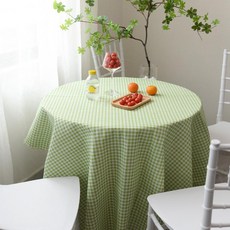준하마켓 프렌치피크닉매트 돗자리 린넨피크닉매트, 1개, 100x70cm, 프루트그린 0.5cm 체크