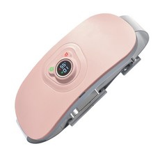 新款溫感熱敷按摩暖宮腰帶 仿真人按摩充電款, 熊熊款腰帶六檔按摩六檔熱敷粉色