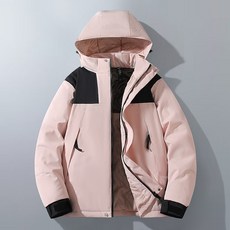 春秋新北家運動戶外防風防水可脫卸帽短款棉衣棉服 - 男女同款, M 建議體重（47.5-52.5 公斤）, 粉色