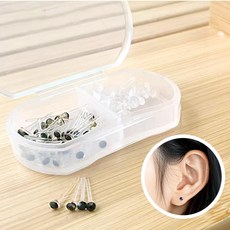 깔끔더하기 큐빅 귀걸이 귀막힘 살튀방지 40p + 케이스