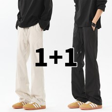 1+1봄 가을 남성 와이드 캐주얼 바지