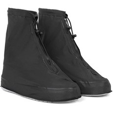 레인 슈 커버 | 남성용 여성용 방수 신발 커버 | 재사용 가능한 Galoshes 오버슈즈 블랙., Large, 블랙