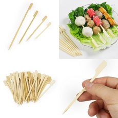 올짱 핑거푸드용 대나무 손잡이 꼬치 꽂이 야외용꼬치, 소
