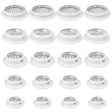 장롱 환기캡 공기망 원형 흰색 스텐 스틸 루버 메쉬 홀 플러그 장식 커버 환기 홀 통풍캡 20개 (5가지 사이즈 19 mm/25 mm/29 mm/35 mm/53 mm)