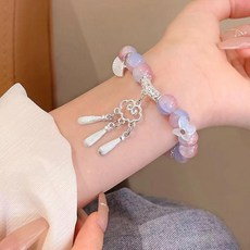 新中式串珠手鍊，如意鎖吊墜，福牌飾品