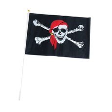 하라 해적 해골 깃발 해적코스튬 코스튬소품 해적소품, 1개, 블랙