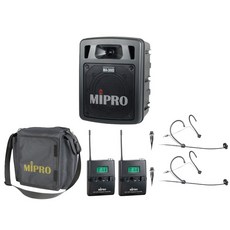 MIPRO MA-300D 雙頻 無線擴音機, 無分色(含收納包), 1箱, 配2組耳掛麥克風