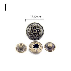 빈티지 금속 버튼 스냅 단추 프레스 스터드 바느질 버튼 가죽 공예 DIY 셔츠 의류 장식 10 세트 17mm