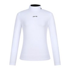 핑골프웨어 KQF 121D3TI051_WH 여성 배색 솔리드 반목 긴팔 이너 티셔츠 2793998