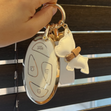 FERNIX 현대자동차 차키 TPU 케이스+고급키링(5버튼 7버튼), 7버튼, 아이보리 7버튼, 아이보리