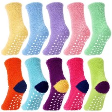 Geyoga 10쌍 미끄럼 방지 요가 양말 미끄럼 방지 스티커 그리퍼 양말 병원 슬리퍼 양말 남성 여성 필라테스 발레 바레 신선한 색상.