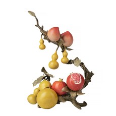 銅作TUMZUO 多子多福多壽 高溫著色 彩色顏料手繪 全黃銅手工打造 銅雕 居家裝飾 收藏 送禮 自用 擺設 裝設