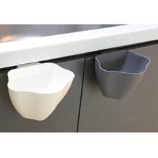 부착형 벽걸이 싱크대 주방 쓰레기통 휴지통, 아이보리