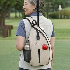 올인원 파크골프 백팩 크로스백 전용가방 파크골프공 거치대 추가 증정 배낭 멀티 다용도 프리미엄 파크골프백, 아이보리