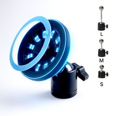 [링 포함] 마그네틱 맥세이프 볼 헤드 마운트 삼각대 셀카봉 촬영 마운트 아이폰 갤럭시 1/4거치대 17mm 볼헤드 마운트 360도 회전 셀카봉 호환 다용도, M(미들)중형, 메탈블랙, 1개