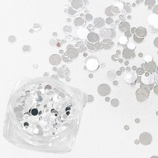 셀프네일재료 실버 원형 믹스 글리터네일, 1개