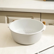 臺灣爆款網紅簡約大號加厚多層瀝水籃家用菜籃洗菜盆多功能廚房塑料濾水籃, 1個, 灰色-小號（圓形)