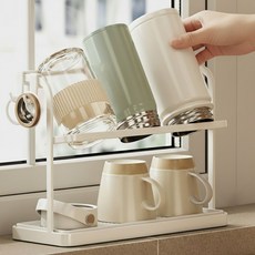 소보카 컵 거치대 텀블러 건조대, 1개, 화이트