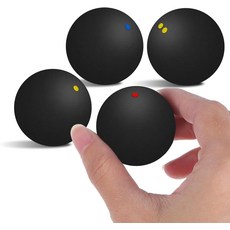 가넥 4Pcs 스쿼시 볼 세트: 초급부터 프로까지 3.9cm 멀티 도트 트레이닝 - 실내 코트 연습 경기용 더블 옐로우 블루 레드 하이 바운스 고무 라켓볼