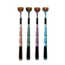 성인용 울트라 소프트 3 면 칫솔 포름알데히드 프리 나일론 강모 풀 헤드 클리닝 및 구강 4 개, 01 4 Colors, 01 CN