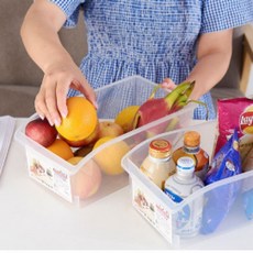 다플 손잡이 반투명 냉장고정리 수납함 트레이 주방 식자재, 1개, 상세페이지 참조