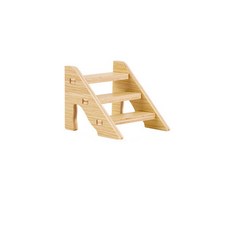 懶懶喵 倉鼠浴室 浴砂盆 透明倉鼠廁所 尿砂盆 挖掘盒 小寵便盆, 1個, 原木色, 小樓梯