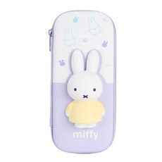 학생필통 미피 EVA 입체 스퀴시 파우치형 필통 캐릭터 파우치 하드 케이스, 1개, 퍼플