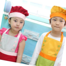원피스앞치마 키즈 가정 유치원 어린이집 쉐프 앞치마 모자 세트