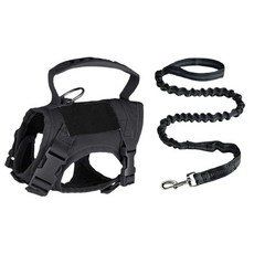 貓咪胸背帶 寵物胸背帶 貓戰術胸背帶 遛貓繩 貓咪牽繩 寵物牽繩 防爆衝H型胸背帶 貓咪防逃脫, 黑色, 1個