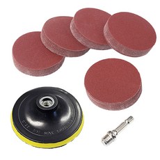 원형사포 3인치 75mm 5종세트 50장+샌딩패드+육각아답터세트 80방 180방 320방 1000방 2000방, 1개