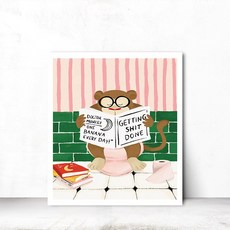 마지아갤러리 덕터멍키 동물그림 유니크 일러스트 인테리어액자 캔버스 S 31x41cm